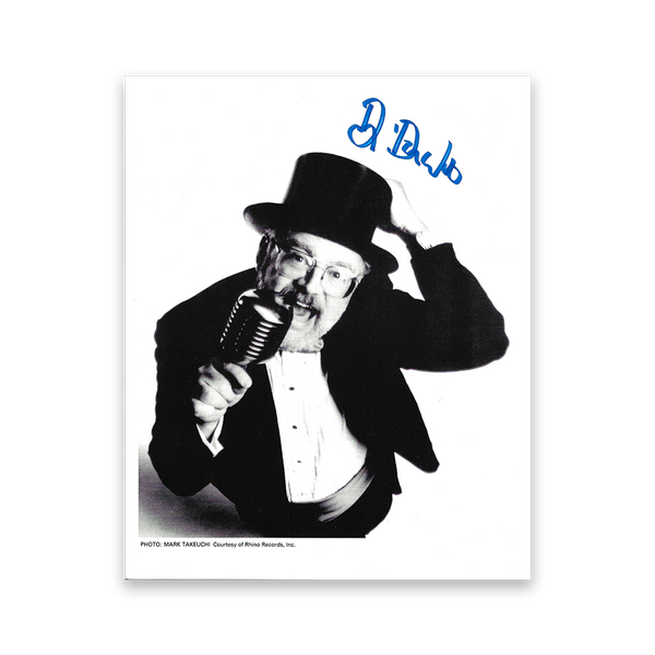 Dr. Demento Autographed Black & White Photo "Dr. On the Mic"